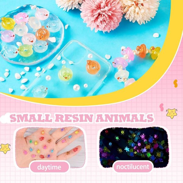 100 Mini Animali in Resina Fosforescente per Giardini, Case delle Bambole e Decorazioni