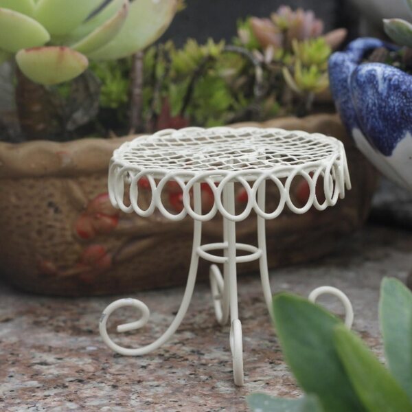 Set di 3 mini tavoli e sedie in metallo vintage KARLOR, decorazione casa e giardino