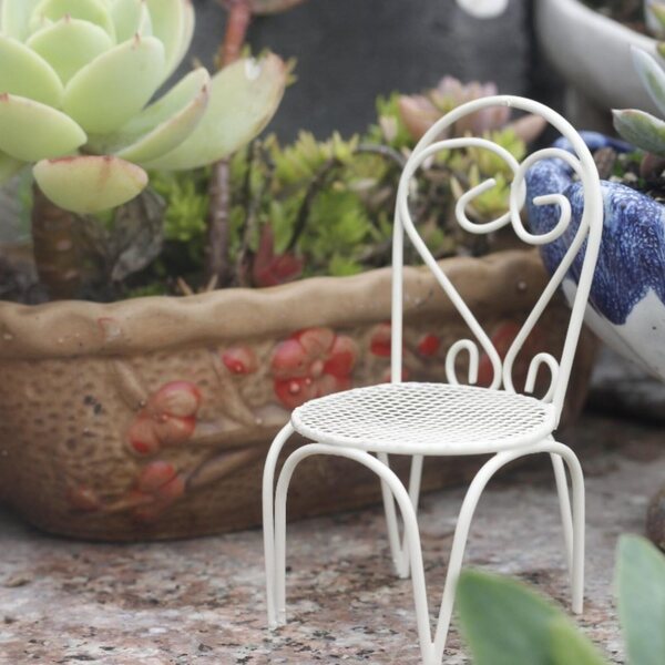 Set di 3 mini tavoli e sedie in metallo vintage KARLOR, decorazione casa e giardino
