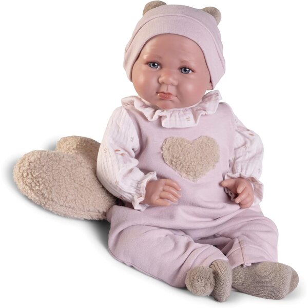 Antonio Juan Baby Luca Puppe mit echtem Gewicht und Herzkissen – 42 cm, Kollektion 2024