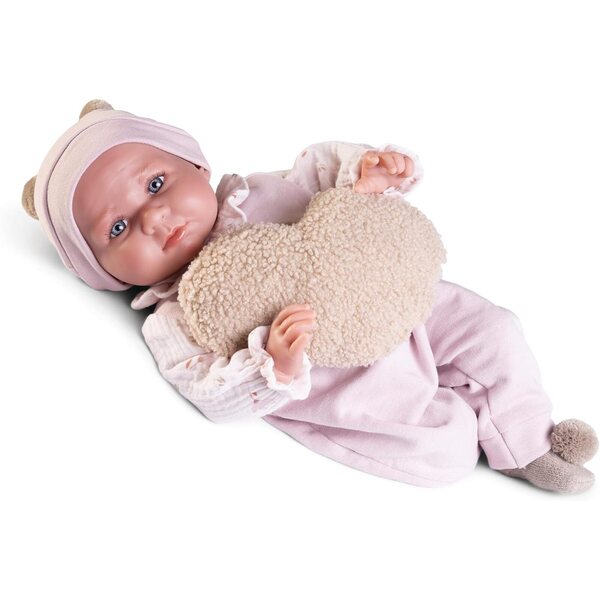 Antonio Juan Baby Luca Puppe mit echtem Gewicht und Herzkissen – 42 cm, Kollektion 2024