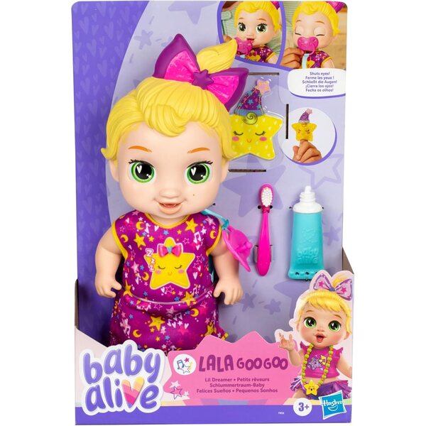Baby Alive Lil Dreamer LaLa GooGoo Bambola con Pigiama e Accessori, 28 cm