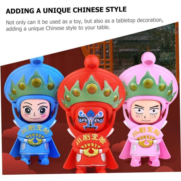 Cabilock 9 Stück chinesische Gesichtswechselpuppen Sichuan kreative Souvenirs 10x6 cm