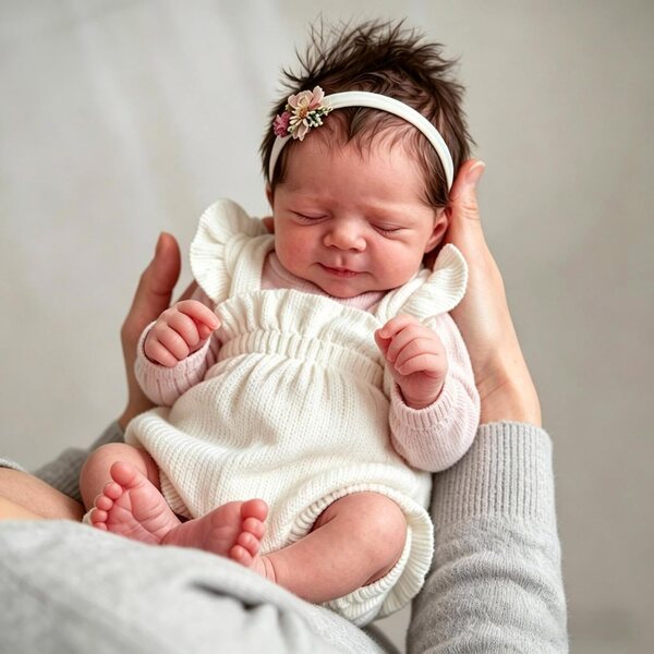 Anano Ganzkörper-Silikon-Reborn-Puppe, 45 cm, realistisches Neugeborenes Mädchen