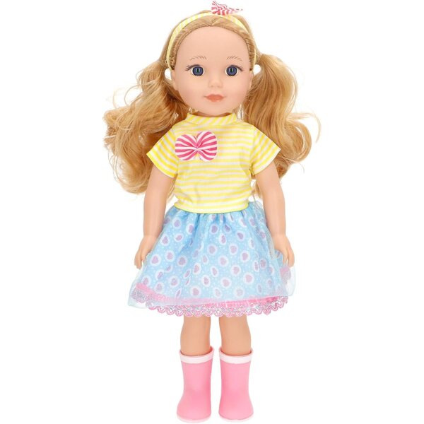 ColorBaby Mara, 36 cm große Gliederpuppe mit blonden Haaren und Kleidung inklusive