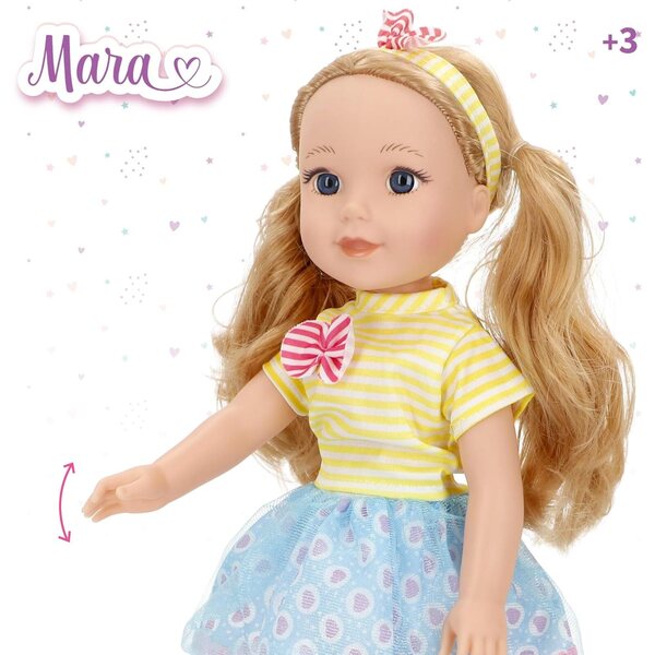 ColorBaby Mara, 36 cm große Gliederpuppe mit blonden Haaren und Kleidung inklusive
