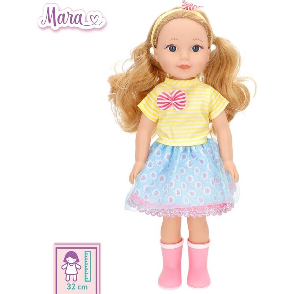 ColorBaby Mara, 36 cm große Gliederpuppe mit blonden Haaren und Kleidung inklusive