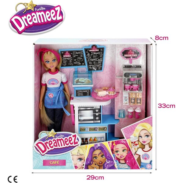 ColorBaby Dreameez Puppenspielzeug mit Café-Zubehör, für Kinder ab 3 Jahren