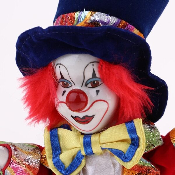 18 cm große Clownpuppe aus Porzellan, dekoriert für Halloween aus der F Fityle Collection