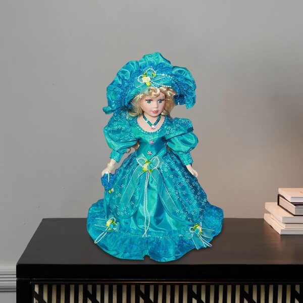 F Fityle Porzellanpuppe, 40 cm groß, mit Vintage-Abendkleid für Heimdekoration