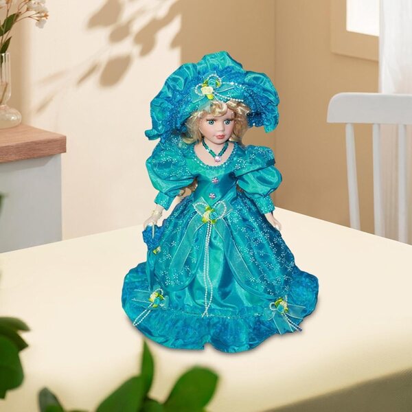 F Fityle Porzellanpuppe, 40 cm groß, mit Vintage-Abendkleid für Heimdekoration