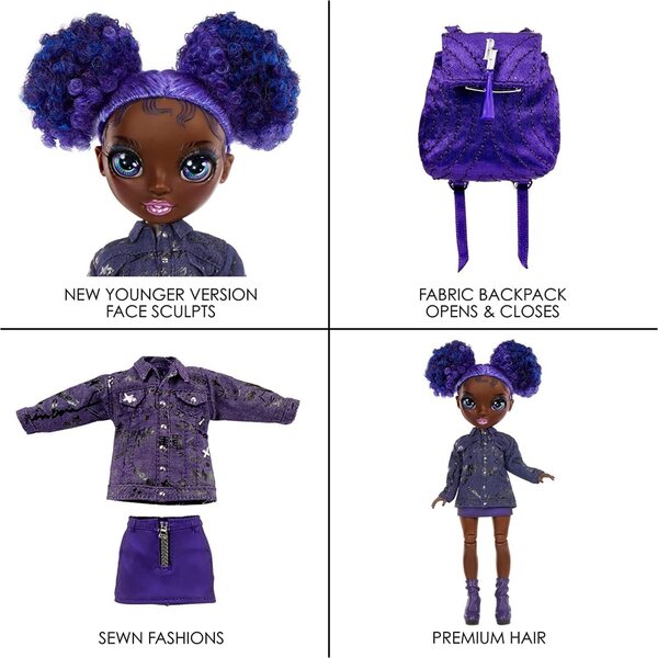 Rainbow High Bambola Junior Moda 9" con Accessori Zaino e Vestiti Collezione Arcobaleno