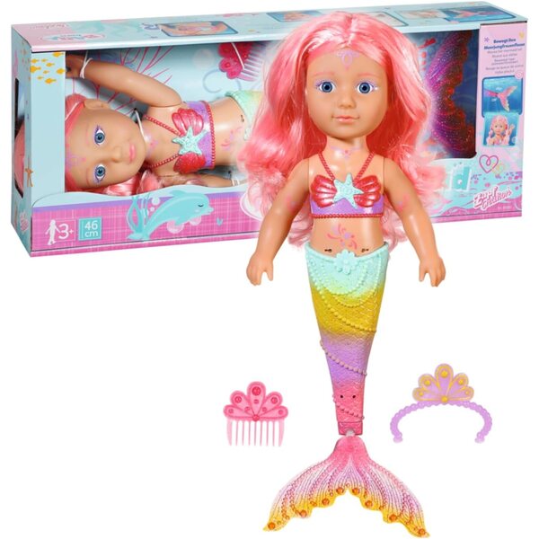 BABY born Little Sister Meerjungfrau 46 cm mit glitzernder Flosse und Haaren zum Kämmen