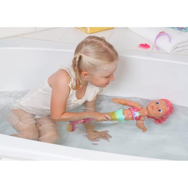 BABY born Little Sister Meerjungfrau 46 cm mit glitzernder Flosse und Haaren zum Kämmen