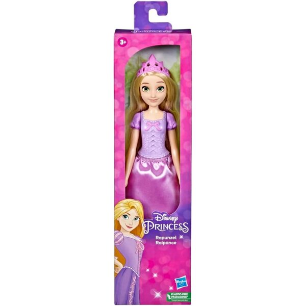Bambola Disney Princess Rapunzel con Abito e Accessori, Capelli Lunghi 28 cm