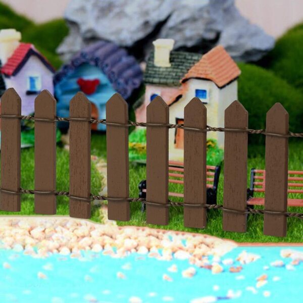 Aolso Holzzaun für Puppenhaus, 2 Stück 90 cm Miniaturdekoration