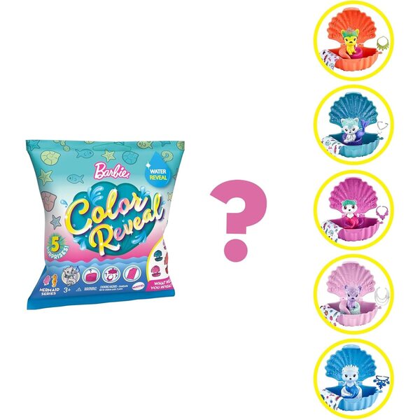 Barbie Color Reveal Welpen in Muscheln Überraschungsspielzeug für Kinder ab 3 Jahren