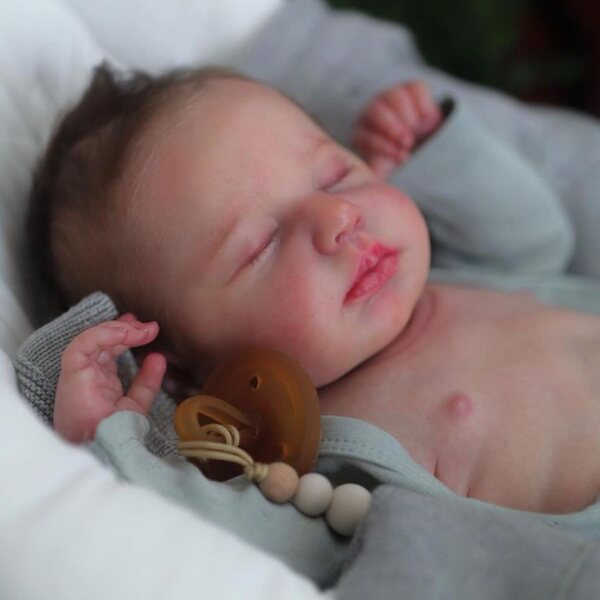20" anatomisch korrekte, lebensechte Silikon-Reborn-Babypuppe mit handgewurzeltem Haar