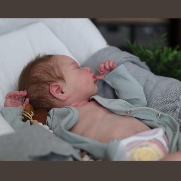 20" anatomisch korrekte, lebensechte Silikon-Reborn-Babypuppe mit handgewurzeltem Haar