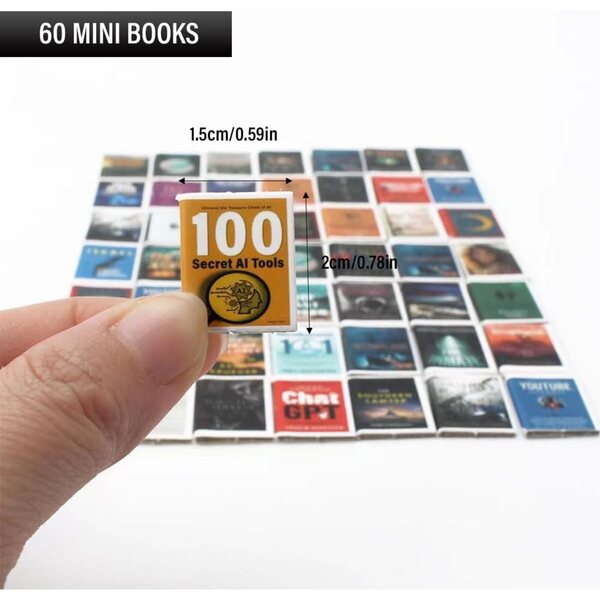 WUSJCOF 60 Libri Miniatura per Casa delle Bambole, Accessori Decorativi Realistici