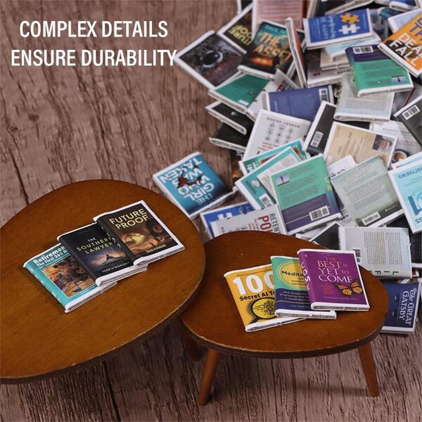 WUSJCOF 60 Libri Miniatura per Casa delle Bambole, Accessori Decorativi Realistici