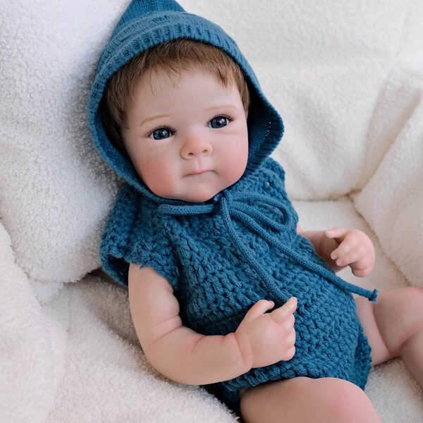 Realistische 48 cm große weibliche Ganzkörper-Silikon-Rebornpuppe mit komplettem Zubehör