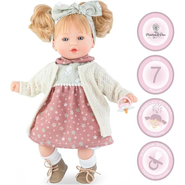 Marina & Pau Petite Winter Doll 40 cm – Weich und detailliert für Kinder