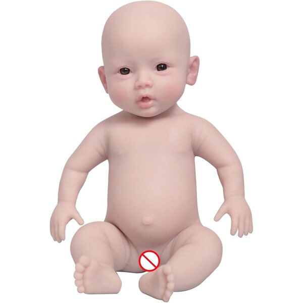 Realistische und weiche 18,5-Zoll-Silikon-Neugeborenenpuppe, Yuewen