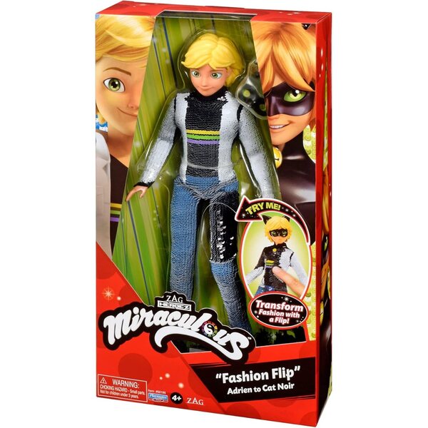 Miraculous Ladybug & Cat Noir Fashion Flip Adrien/Cat Black, gebrauchsfertiges Spielzeug