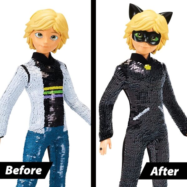 Miraculous Ladybug & Cat Noir Fashion Flip Adrien/Cat Black, gebrauchsfertiges Spielzeug