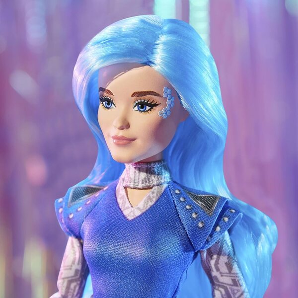 Bambola Disney Princess Addison Zombies 3, 30,5 cm con vestito blu, accessori e 11 articolazioni