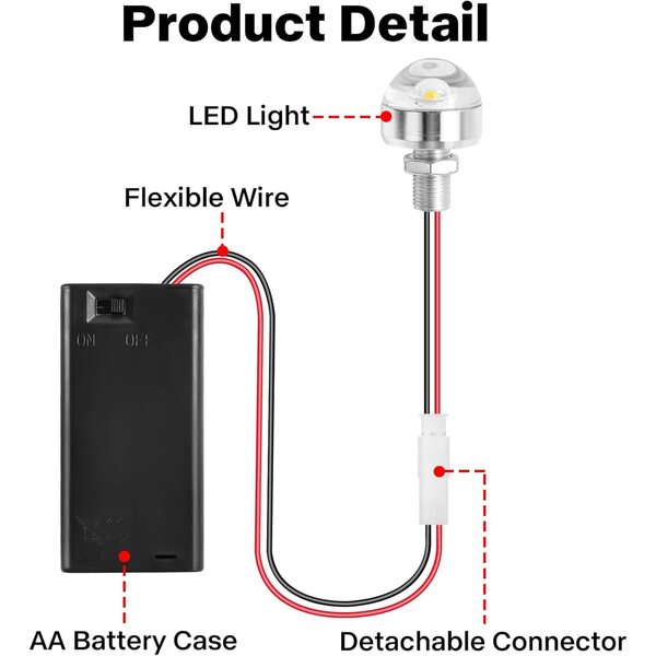 Mini Luce LED a Batteria per Casa delle Bambole, Modellismo, Decorazioni Natalizie