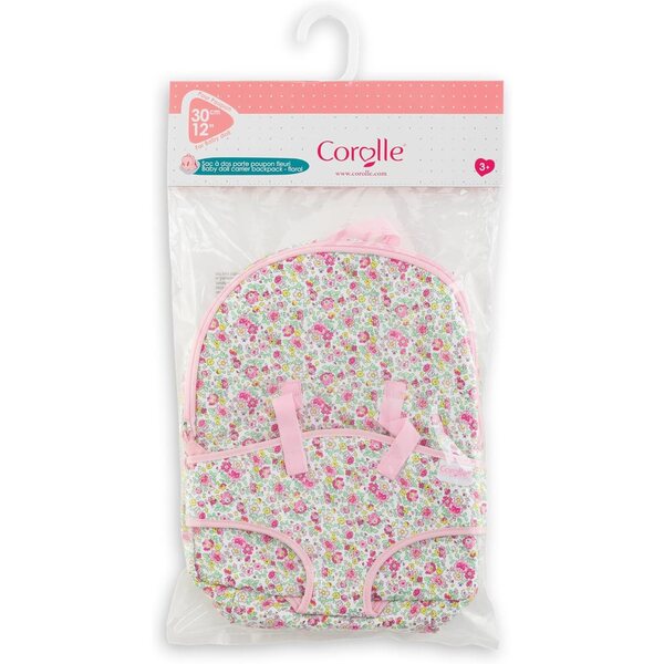 Corolle Zaino Portabambola Floreale Rosa S - Pratico e Regolabile per Bambini