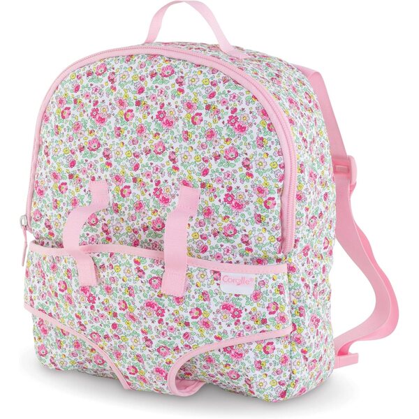 Corolle Zaino Portabambola Floreale Rosa S - Pratico e Regolabile per Bambini