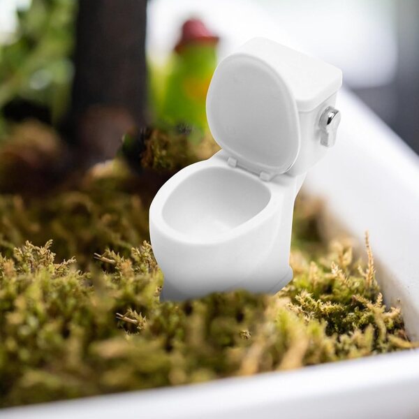 Mini WC in plastica per casa delle bambole con funzione rumore risciacquo