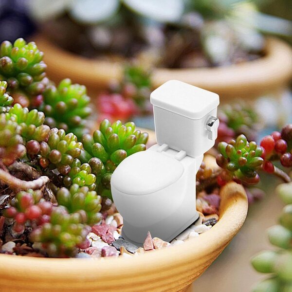 Mini WC in plastica per casa delle bambole con funzione rumore risciacquo