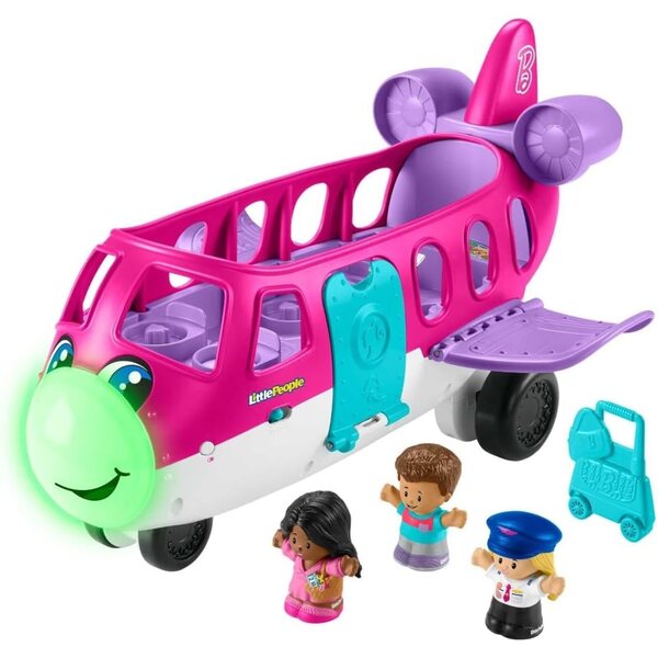 Fisher-Price Barbie Little People Traumflugzeug mit Lichtern, Geräuschen und Zubehör
