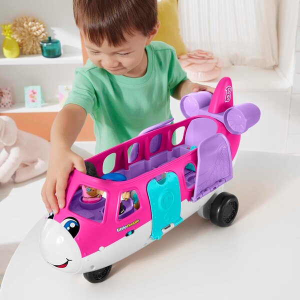 Fisher-Price Barbie Little People Traumflugzeug mit Lichtern, Geräuschen und Zubehör