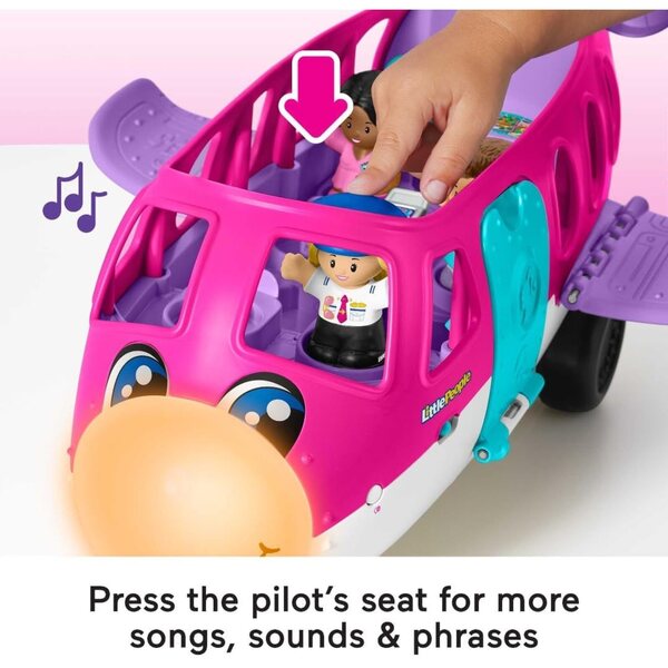 Fisher-Price Barbie Little People Traumflugzeug mit Lichtern, Geräuschen und Zubehör