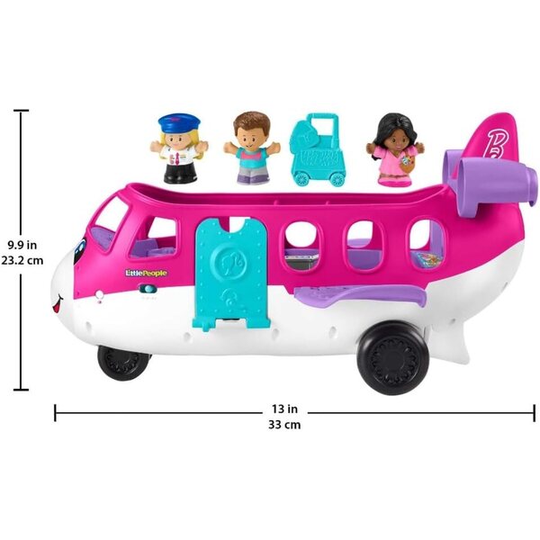 Fisher-Price Barbie Little People Traumflugzeug mit Lichtern, Geräuschen und Zubehör