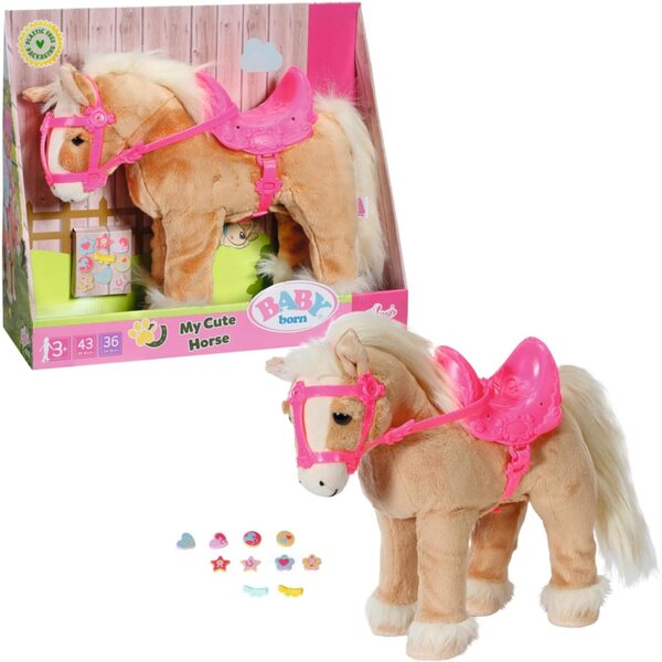 BABY born My Cute Horse - Cavallo elettronico morbido con suoni e movimento, rosa