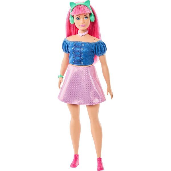 Barbie Mysteries Daisy Doll con vestito rimovibile e gattino con cuffie, gioco narrativo