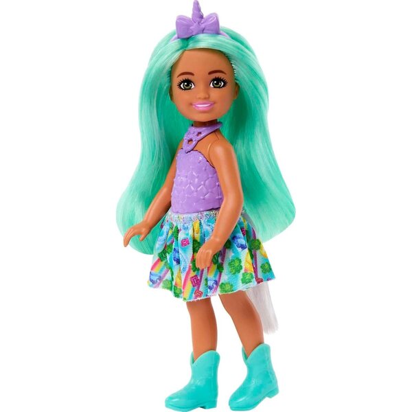 Barbie Dreamtopia Chelsea Unicorn bambola con coda staccabile e capelli verdi