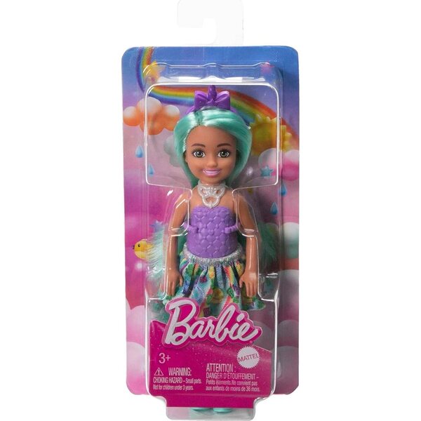 Barbie Dreamtopia Chelsea Unicorn bambola con coda staccabile e capelli verdi