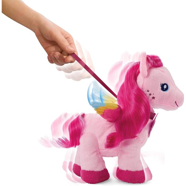 Barbie Pegasus glitzernde Flügel – magischer Plüsch 28 cm mit Geräuschen, Zubehör und Bewegung