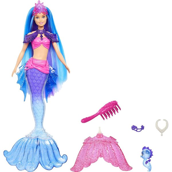 Barbie Dreamtopia Malibu Meerjungfrau mit Zubehör, gefilmte Puppe HHG52