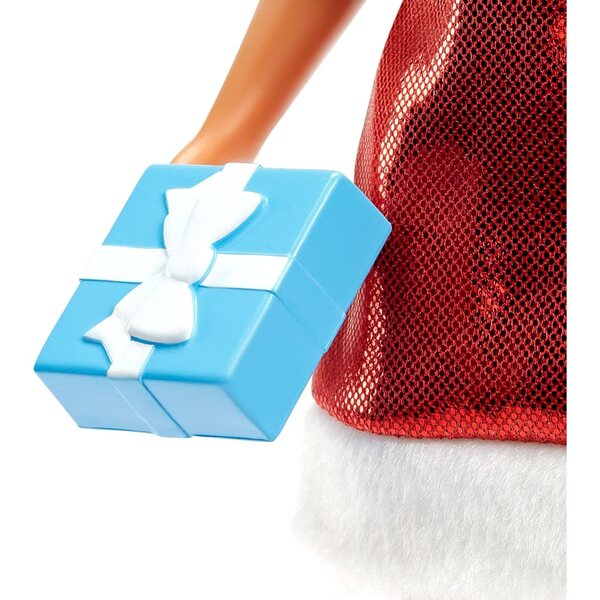 Barbie Weihnachtsmann-Puppe mit braunen Haaren – Festliche Edition 2023