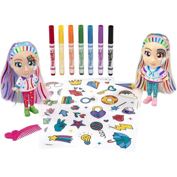 CRAYOLA Rainbow Twins – Individualisierbare Puppen für kreative Kinder ab 3 Jahren