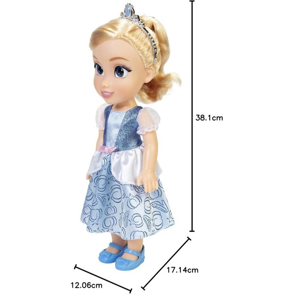 Disney Princess Cinderella 38 cm große Puppe mit funkelnden Augen, Kleid, Schuhen und Tiara