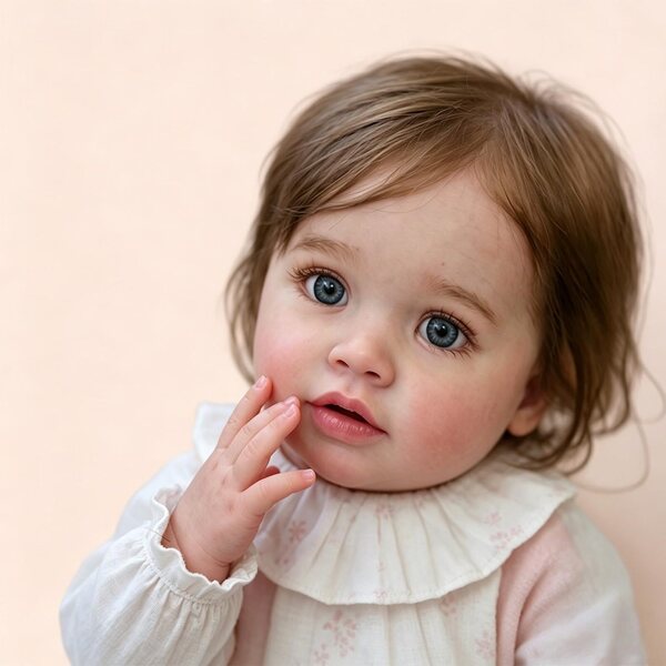 Bambola Reborn 66 cm Realistica in Silicone e Vinile per Bambini dai 3 Anni Pinky Reborn